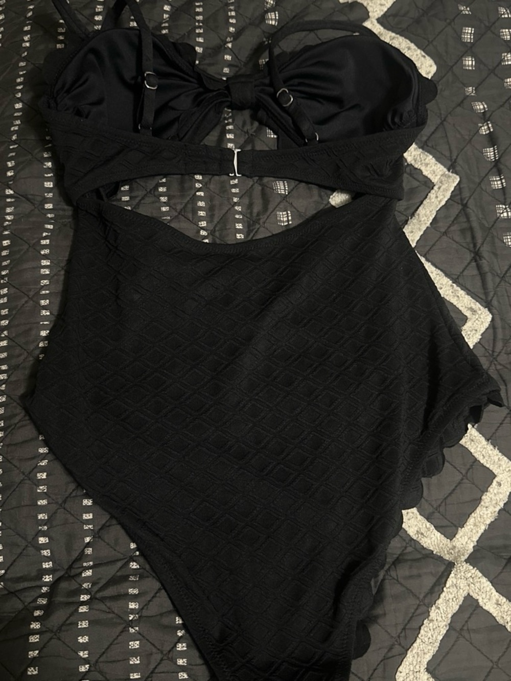 Cupshe Black Textured One-Piece Women Top